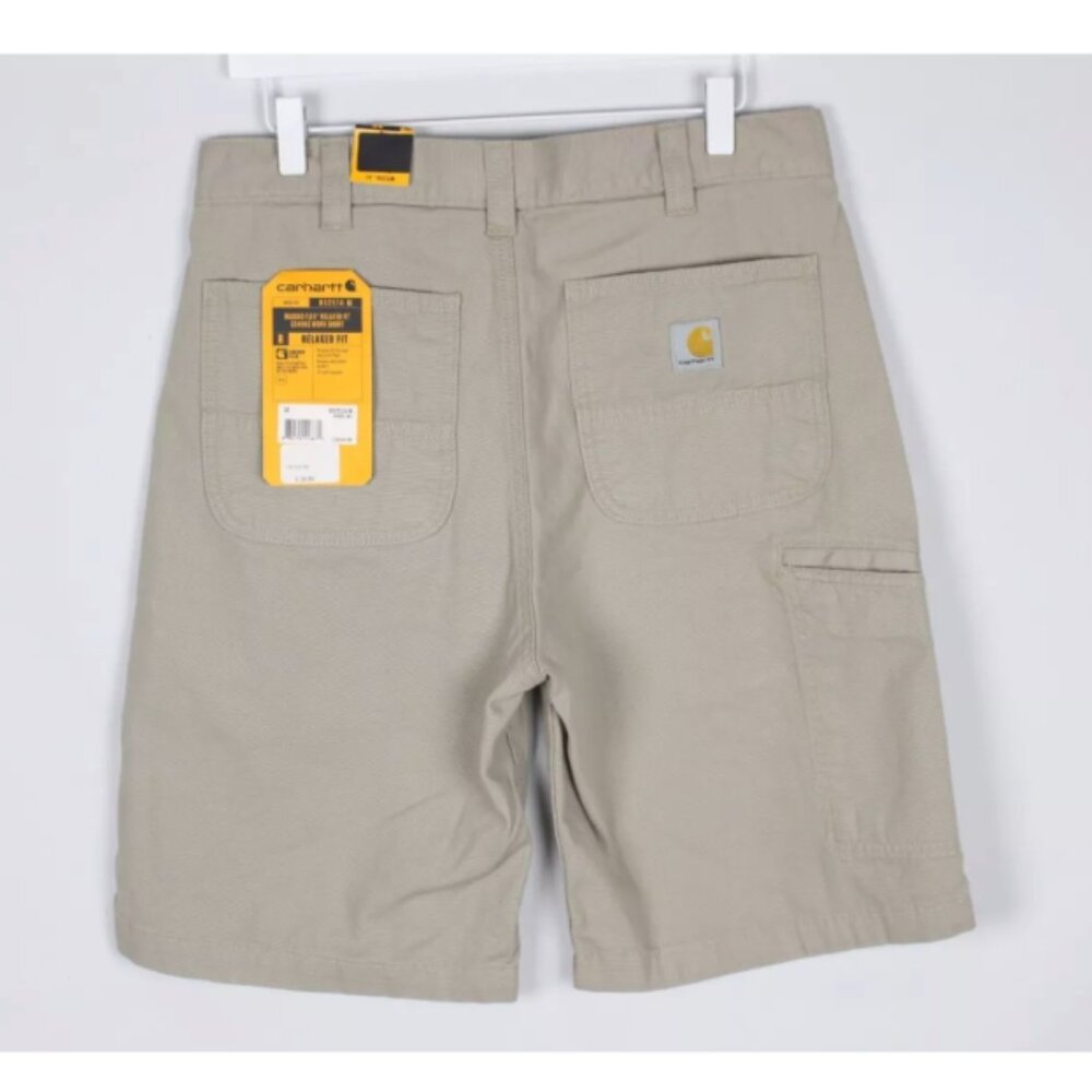 Carhartt Men's 10" Work Shorts Canvas Rugged Flex Relaxed Light Tan 102514 232